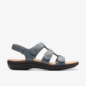 CLARKS WOMEN'S LAURIEANN VINE BLUE GREY LEATHER Size 7.5
